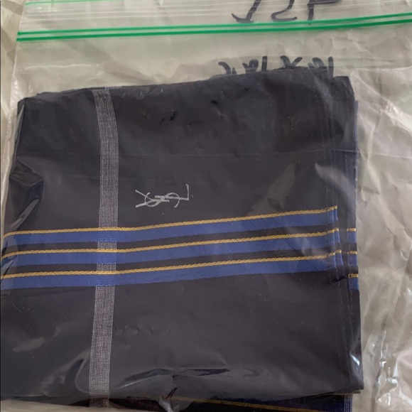 YSL Navy Blue Striped Scarf - Picture 9 of 9